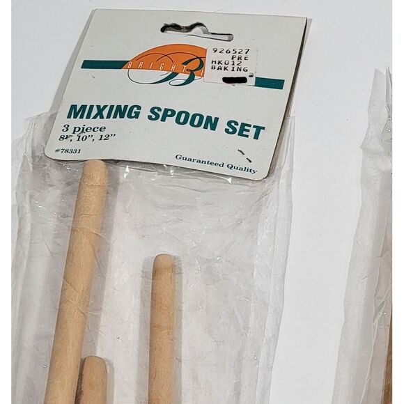 3 Wood Mixing Spoons  3 Pc Wooden Spoon Set - Kitchen Tools. 8" 10" 12" - Picture 7 of 13